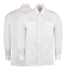 Easy Iron Pilot Shirt Long Sleeve Tailored Polycotton by Kustom Kit