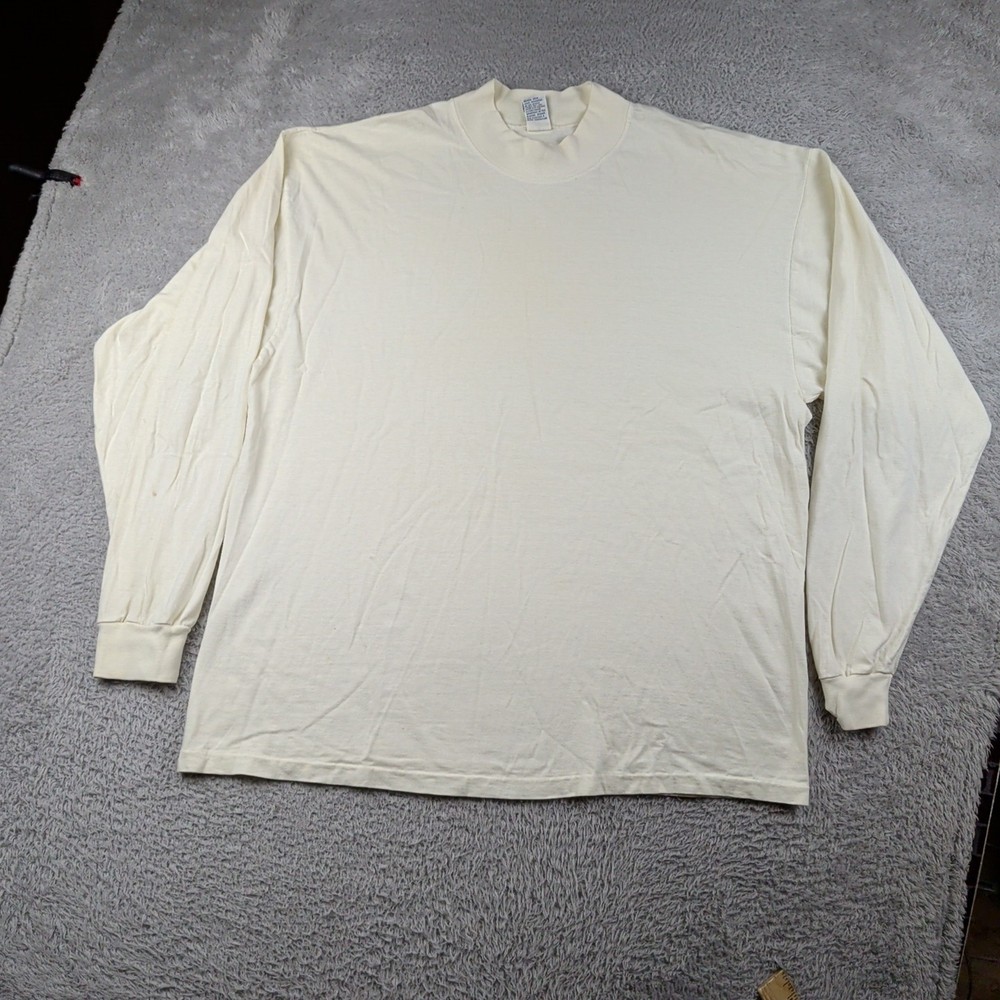 Vintage 90s GAP Shirt Mens XL White Long Sleeve Cotton Casual High Neck USA