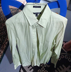 Express 1MX Modern Fit Stretch Striped Cotton Dress Shirt 14.5 34/35 S
