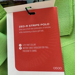 Zero Restriction Tour Series Performance Polo Mens Size Large Green SS New