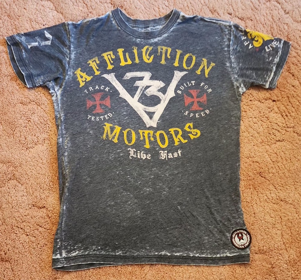 Affliction – “Affliction Motors – American Customs” – Gray Shirt