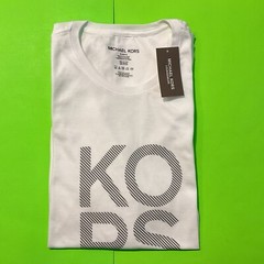 MICHAEL KORS Men’s Short Sleeve T-Shirt Size X-LARGE White w/Black NEW