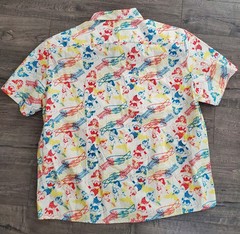 DC Comics Wonder Woman All Over Print Logo Novelty Button Up Shirt 3XL
