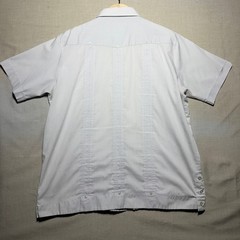 Haband Guayabera Shirt Mens Large Light Blue SS Embroidered 4 Pocket Cuban Style