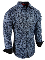 Mens Shirt Colorful Paisley Floral Fashion Print Modern Slim Fit Button Dress 2