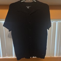 French Connection Men’s Black Solid Short Sleeve Collared Polo Shirt Size M