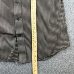 Express Design Studio Button Down Mens M Brown Pinstripe 80s Two-Ply Cotton