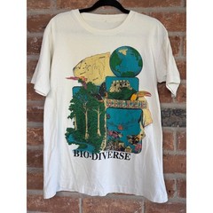 Vintage Belize Bio Diverse Single Stitch Travel Tourist Graphic TShirt White USA