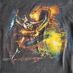 Vintage John Pound Body Graphics T Shirt 1983 Dragon Slayer Size Small