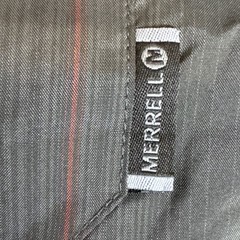 Merrell Mens 2XL Gray Performance Button Down Short Sleeve With Red Accents