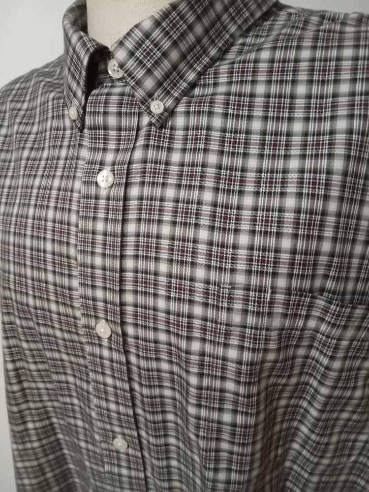 Duluth Trading Men’s 4X Button Down Shirt Plaid Blue Collar Long Sleeve Gussets