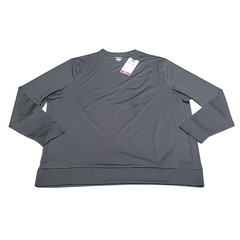 Mens Pullover XX-Large Size Black Long Sleeves Top Zip Pocket Tee Shirt