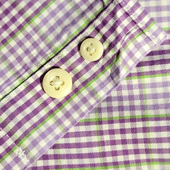 Peter Millar Long Sleeve Shirt Button Down Check Purple Green White Mens XL