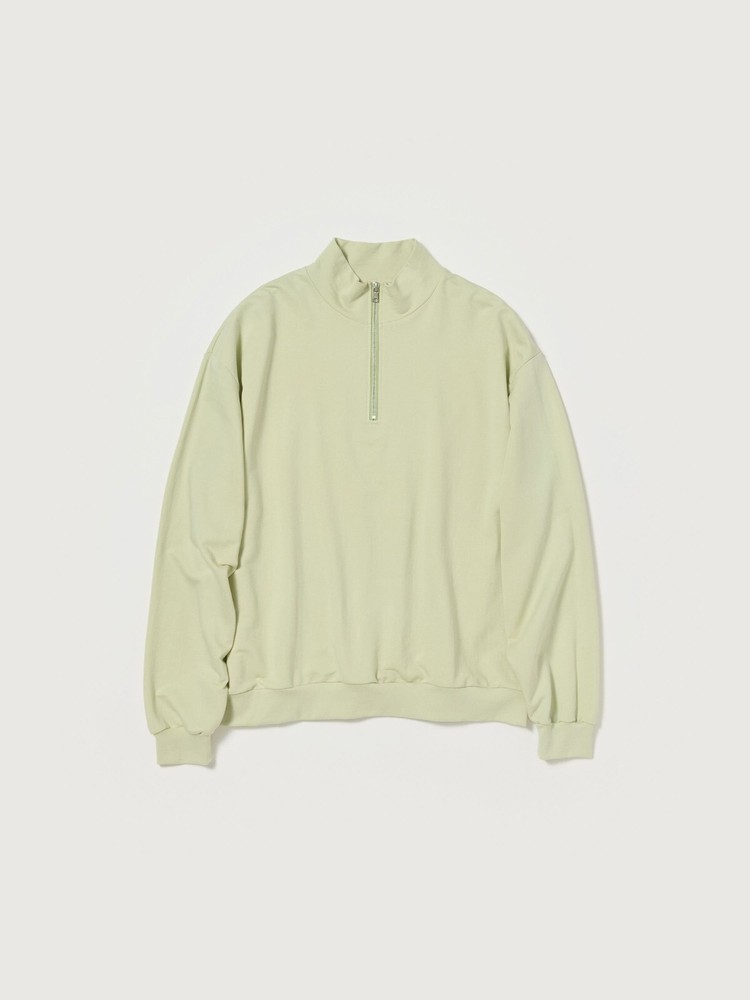 (ASK availability First)AURALEE ELASTIC HIGH GAUGE SWEAT HALF ZIP P/O new