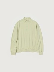 (ASK availability First)AURALEE ELASTIC HIGH GAUGE SWEAT HALF ZIP P/O new