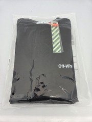 Off Wht Thin Scribble Diagonal Logo Black T-Shirt Cotton Regular Fit Size T33