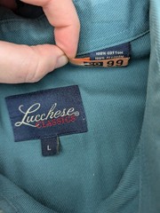 Lucchese Classics Men’s Size Large Long Sleeve Rodeo Show Shirt Green READ