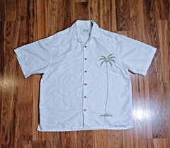 Bamboo Cay Men’s Medium Palm Tree Button-Up Shirt Pockets