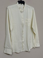 Zeroyaa Men’s Pale Yellow Button Down Long Sleeve Lightweight Comfort Shirt L