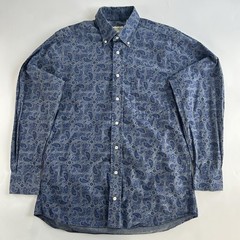 Gitman Bros Blue Paisley Button Down Shirt USA Cotton Men’s Medium Made USA