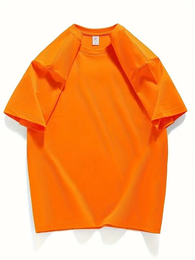 Men’s Classic Solid Plain Cotton Round Hem Scallop Essentials Tshirt S-2XL