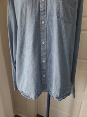 Peter Millar Chambray Blue Button Down XL – 98% Cotton 2% Spandex