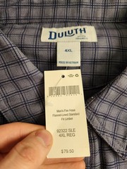 Duluth Fire Hose Flannel Lined Shacket Mens Size 4XL Blue Plaid Heavyweight NWT
