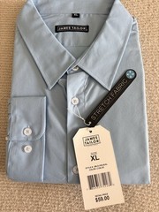 James Tailor Stretch Button Down Blue, Wedding, Business, Meeting Shirt, XL, New