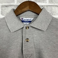 Champion Authentic Athletic Basic Heather Gray Polo Shirt Mens Medium Cotton