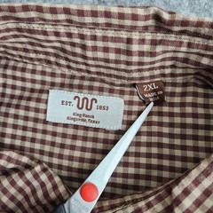 King Ranch Main House Button Down Western Shirt Men’s 2XL Brown Gingham Plaid