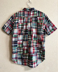 BEAMS PLUS Patchwork Madras Check Pullover Button-Down Shirt Made in Japan S