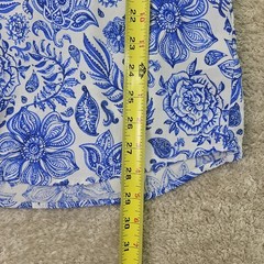Blue White Floral Hawaiian Shirt Mens Large Tropical Camp Beach Resort Aloha