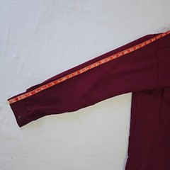 Vintage 90s Cabela’s Polyester Knit Button Shirt Burgundy Red Mens L Made in USA
