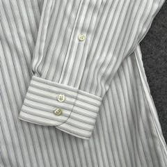 Jos A Bank Dress Shirt Mens 16 34/35 White Stripe Classic Fit Cotton Long Sleeve