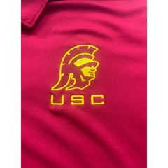 USC Trojans Mens Medium Red Performance Polo Shirt NWT Rivalry Threads NCAA