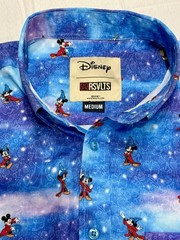 Disney RSVLTS Fantasia Sorcerer Mickey KUNUFLEX Button Up Shirt Men’s Medium