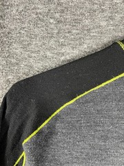 Smartwool Merino Wool Base Layer Long Sleeve Mens Medium Grey Black Neon Sport