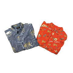 MIXED LOT OF 2 Men’s L Hawaiian/Island/Vacation SS Button Ups SEE DESCRIPTION