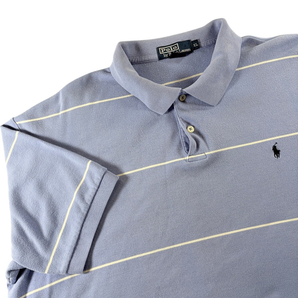 Polo Ralph Lauren Light Blue White Striped Blue Pony Men’s Shirt Sz XL