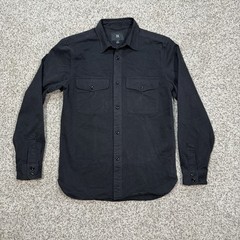 Banana Republic Utility Shirt Mens Small Black Cotton Twill Overshirt Shacket