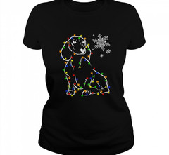 Dachshund Dog Christmas Lights T-Shirt black Short sleeve S-5Xl