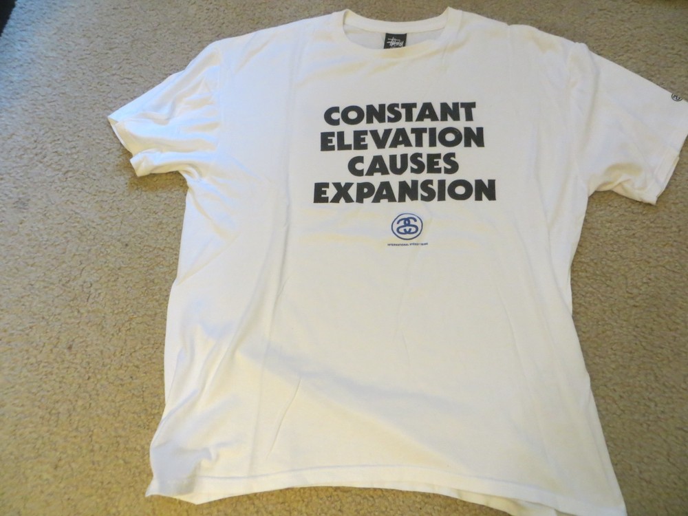 Rare Vintage ‘Constant Elevation Causes Expansion’ White T-shirt, men’s size L