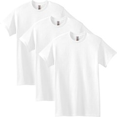 Gildan (3-pack) White Solid Ultra/Heavy Cotton Short Sleeve Blank T-Shirt S-XXL