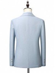 Manfinity Mode Plus Size Men Double Breasted Suit Set (Jacket Pants & Shirt)