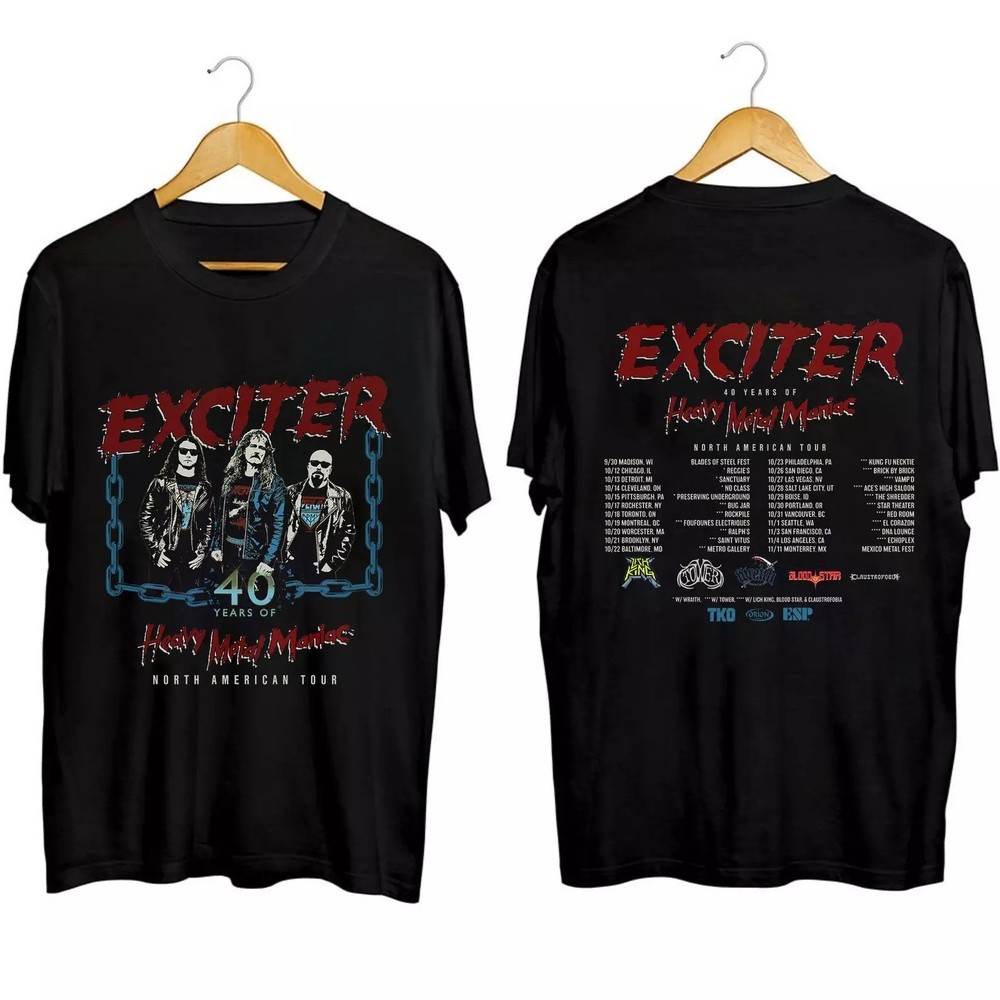 Exciter 40 years of Heavy Metal Maniac Tour Shirt, Exciter Band Fan Shirt TU026
