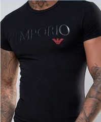 Emporio Armani Black Men’s T-Shirt Round Neck,Size M*L*XL,2XL,3XL Glossy logo