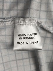 Gunner & Hook Polo Shirt Mens Large White Blue Check Golf Performance Stretch