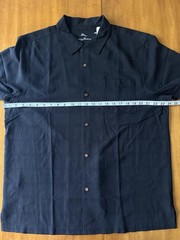 Tommy Bahama Mens Large Black Vegas State of Mind Silk Embroidered Graphic Shirt