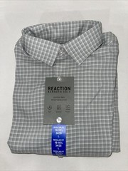 Kenneth Cole Men’s Quick Dry Performance Dress Shirt, Gray, L (16-16.5 34/35)