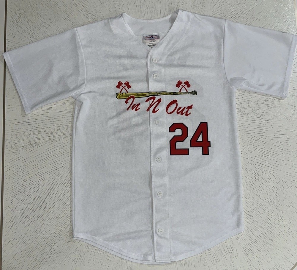 Teamwork Athletic In N Out burger Baseball Jersey 24 Bryant Men’s Medium White